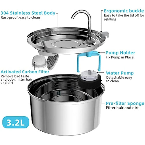 Snouto Pure™ – Self-Filtering Water Fountain for Cats & Dogs