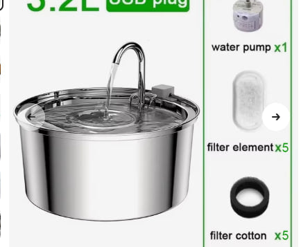 Snouto Pure™ – Self-Filtering Water Fountain for Cats & Dogs